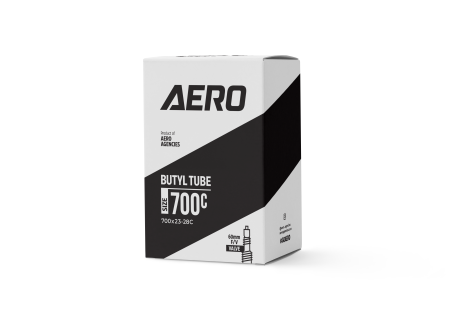 700 x 23/28c Tube 60mm Presta Valve Removable Core Aero