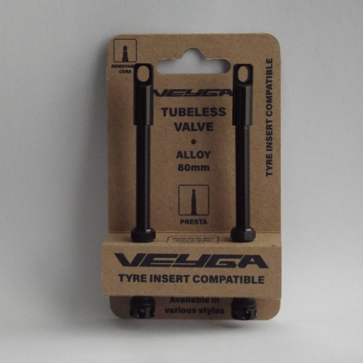 Veyga Tubeless Valve Black 80mm Pair