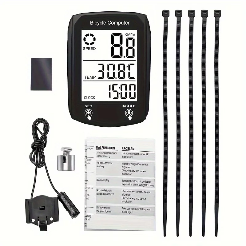 Fluir Wired Bicycle Computer w/backlight 20 function Model 668