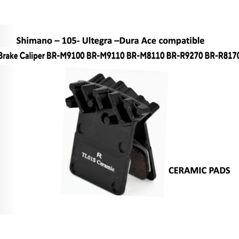 Raceworx Ceramic Brake Pads Road w/cooling fins (Shimano 105, Ultegra, DuraAce)