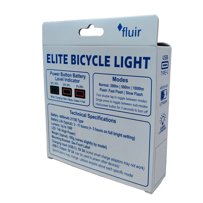 Fluir Elite 1000lm Bicycle Light - Hang Type with Out Front Mount