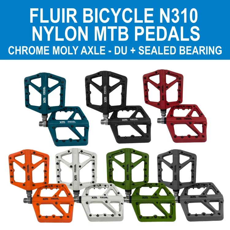 Fluir Fylon Mtb Platform Pedals ChroMoly Axle, DU + Sealed Bearing