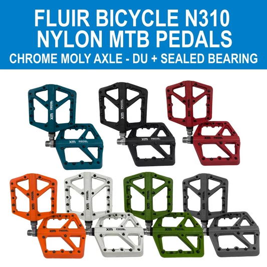 Fluir Fylon Mtb Platform Pedals ChroMoly Axle, DU + Sealed Bearing