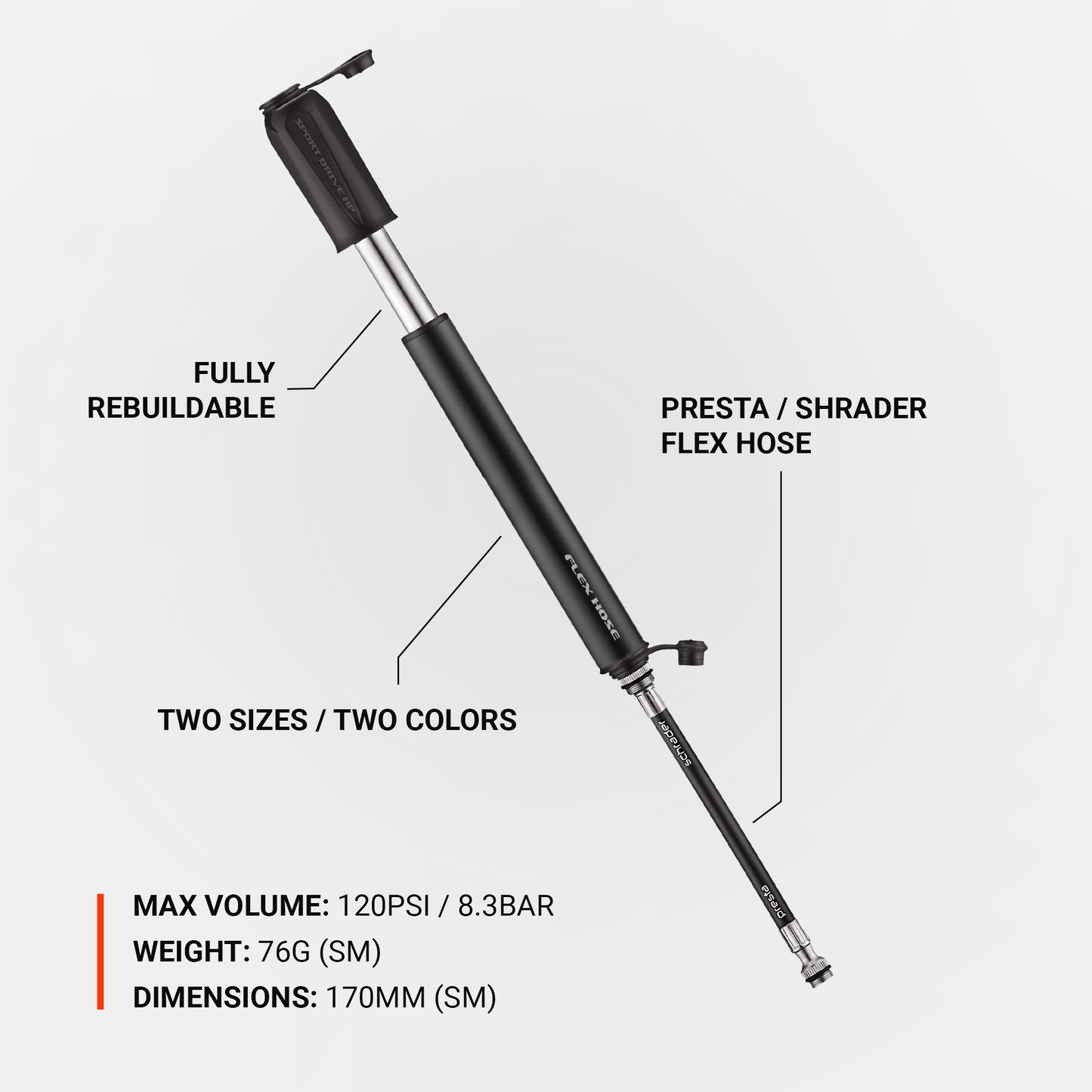 PUMP LEZYNE SPORT DRIVE HP S BLACK