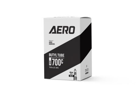 700 x 23/28c Tube 48mm Presta Valve Removable Core Aero