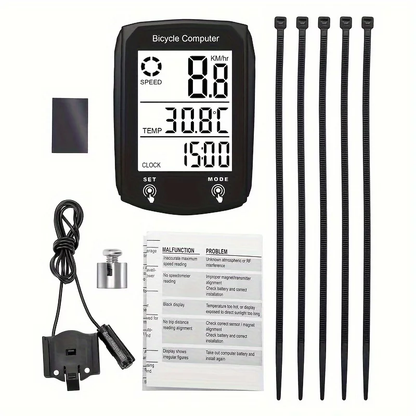 Fluir Wired Bicycle Computer w/backlight 20 function Model 668
