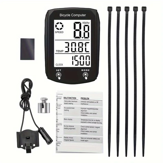 Fluir Wired Bicycle Computer w/backlight 20 function Model 668