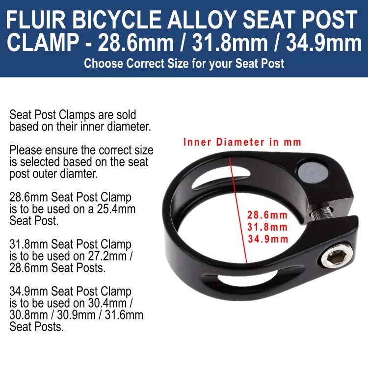 Fluir Bicycle Alloy Seat Post Clamp